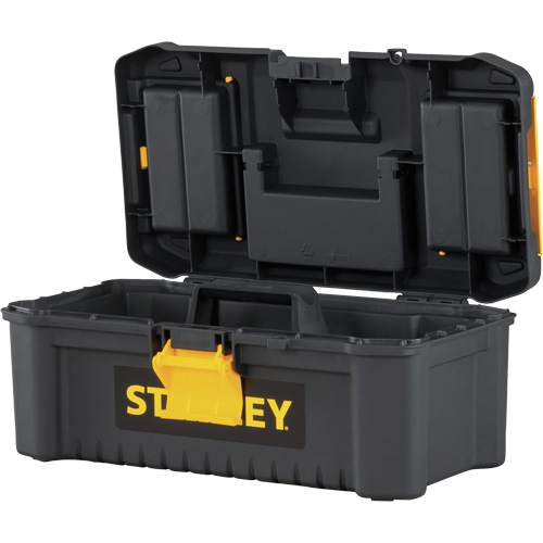 Coffre &agrave; outils avec plateau Essential, 12-1/2" la x 7-3/8" p x 5-1/8" h, Noir/Jaune Dufferin Supply