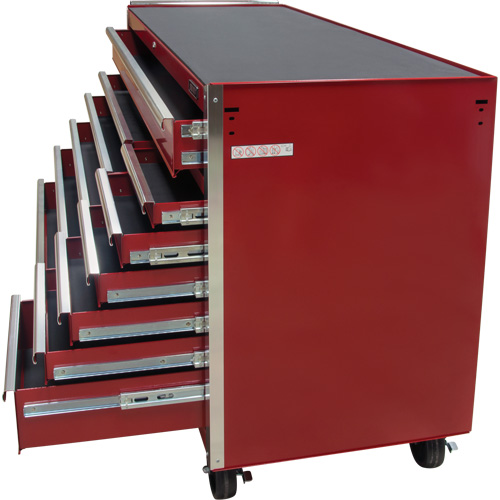 Industrial Tool Cart, 12 Drawers, 56" W x 24-1/2" D x 38-1/8" H, Red Dufferin Supply