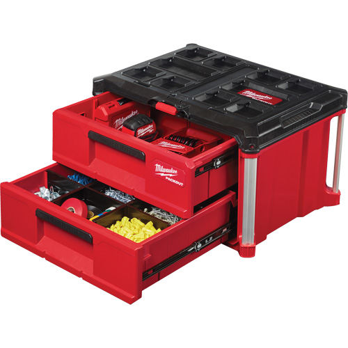 Packout 2-Drawer Tool Box, 16-1/3" x 14-1/3" x 22-1/5", Red Dufferin Supply