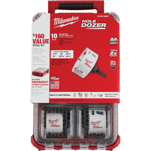 Trousse de scie cloche Packout Hole Dozer, 10 morceaux Dufferin Supply