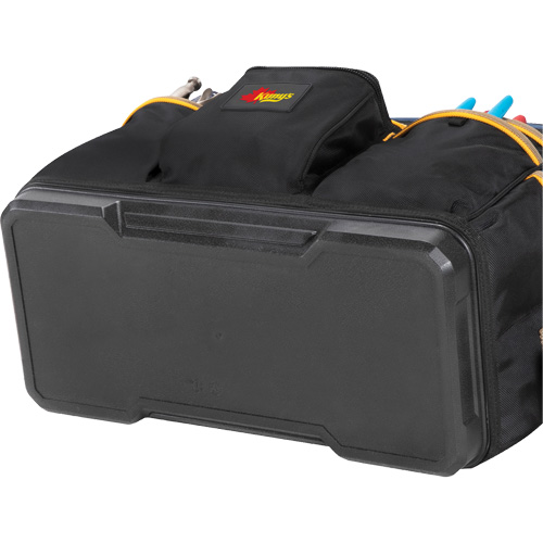 Molded Base Contractor's Closed-Top Tool Bag, Ballistic Polyester, 29 Pockets, Black/Blue Dufferin Supply