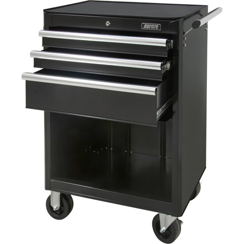 Industrial Tool Cart, 3 Drawers, 29-4/5" W x 21-1/5" D x 38-4/5" H, Black Dufferin Supply