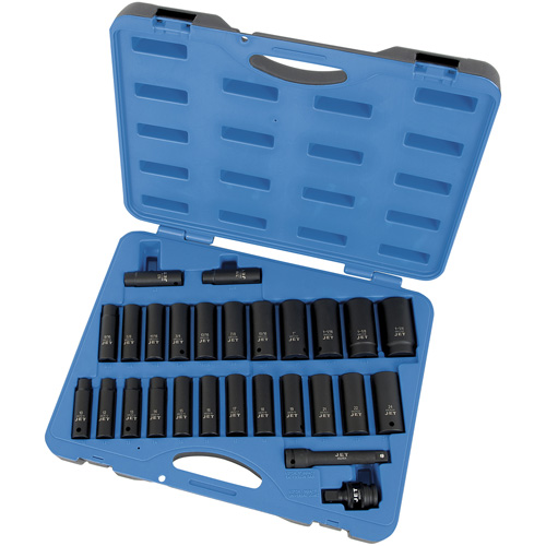 Jeu de douilles SAE/m&eacute;triques PS2712DC, 27 Mcx, Chocs, Prise de 1/2", Profond Dufferin Supply
