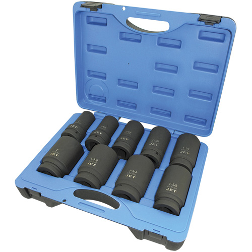 Jeu de douilles SAE &agrave; 6 pans PS901D, 9 Mcx, Chocs, Prise de 1", Profond Dufferin Supply