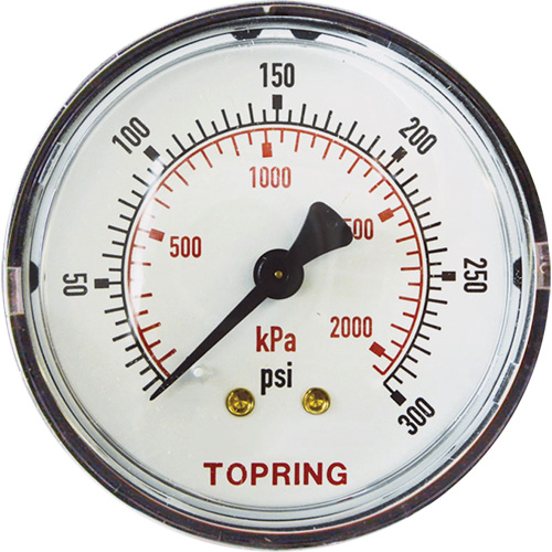 Replacement Pressure Gauge, 2" , 0 - 175 psi, Back Mount, Analogue Dufferin Supply