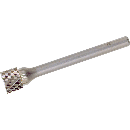 CLEVELAND Solid Carbide Burrs - Cylinder Shape with End Cut, SB-1, 1/4" Dia., 1/4" Shank, 5/8" Depth of Cut Dufferin Supply