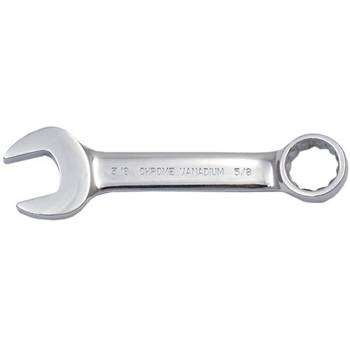 Fully Polished Stubby Combination Wrench, 12 Point, 3/8", Chrome Finish Dufferin Supply