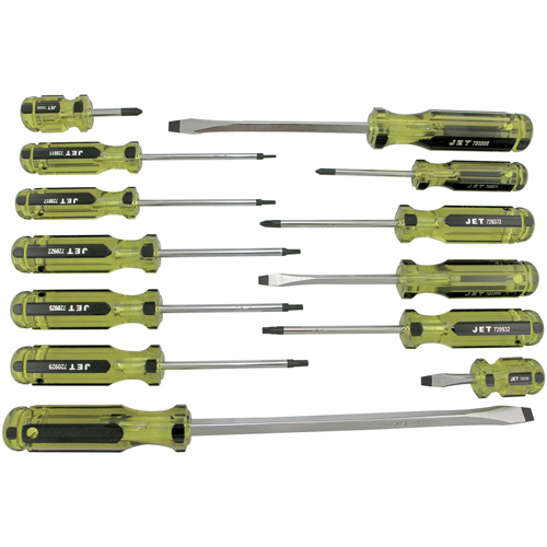 JHMSS-13 Jumbo Handle Mechanic's Screwdriver Set, 13 Pcs., Magnetic Dufferin Supply