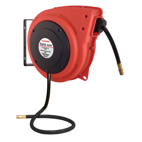 Rolair Automatic Rewind Hose Reel With PVC Hose, Air, 3/8" x 50', Single Hose, 300 psi Dufferin Supply