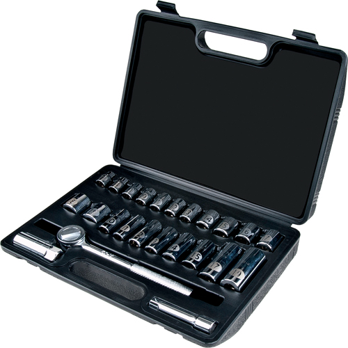 Jeu de douilles m&eacute;triques, 24 Mcx, Prise de 3/8", Profond Dufferin Supply