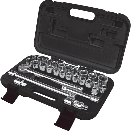 Jeu de douilles SAE/m&eacute;triques, 29 Mcx, Prise de 1/2" Dufferin Supply