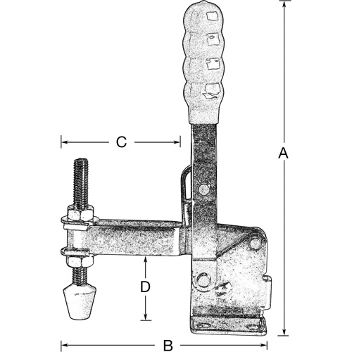 Vertical Hold-Down Clamps, 375 lbs. Clamping Force, Vertical Dufferin Supply