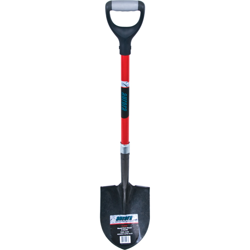 Heavy-Duty Round Point Shovel, Carbon Steel Blade, Fibreglass, D-Grip Handle Dufferin Supply
