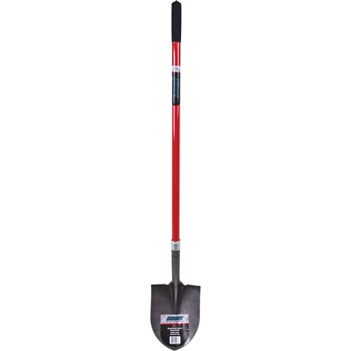 Heavy-Duty Round Point Shovel, Carbon Steel Blade, Fibreglass, Straight Handle Dufferin Supply