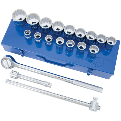 Jeu de douilles & cl&eacute;s &agrave; douilles SAE &agrave; 12 pans SW7521, 21 Mcx, Prise de 3/4" Dufferin Supply
