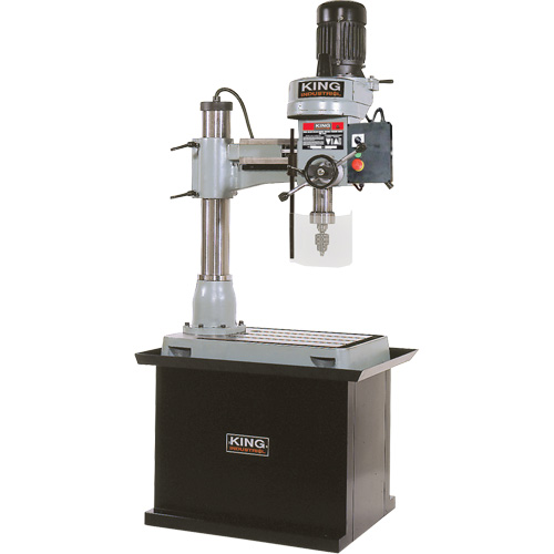 Radial Drilling Machine with Stand, 1/2" Chuck, 5 Speed(s), 19-5/8" W x 21-5/8" L, #3 Morse Dufferin Supply