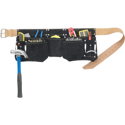 Journeyman's Carpenter Tool Belt, Leather, Black Dufferin Supply