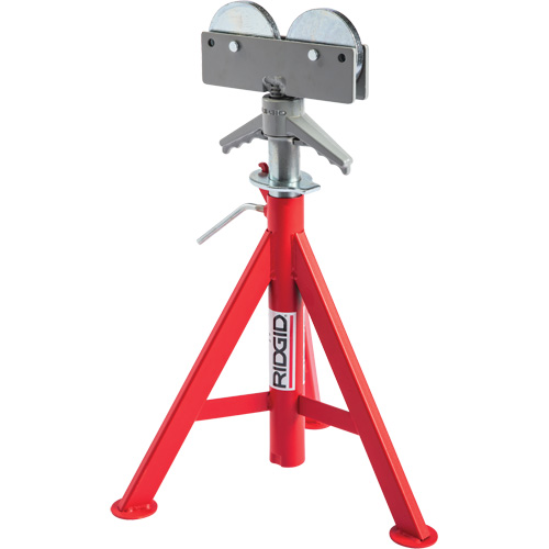 Roller Head Low Pipe Stand #RJ-98, 59-104 cm Height Adjustment, 12" Max. Pipe Capacity, 1000 lbs. Max. Weight Capacity Dufferin Supply