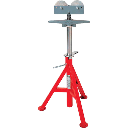 Roller Head  High Pipe Stand #RJ-99, 82-140 cm Height Adjustment, 12" Max. Pipe Capacity, 1000 lbs. Max. Weight Capacity Dufferin Supply