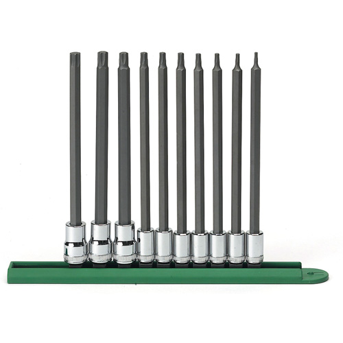Long Bit Socket Set, Torx&reg;, 1/4"/3/8" Drive, 10 Pcs Dufferin Supply