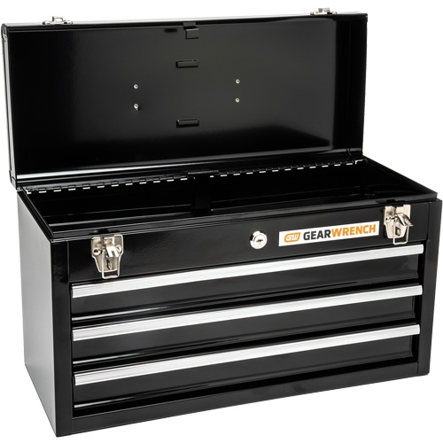 Portable Tool Box, 20" W, 3 Drawers, Black Dufferin Supply
