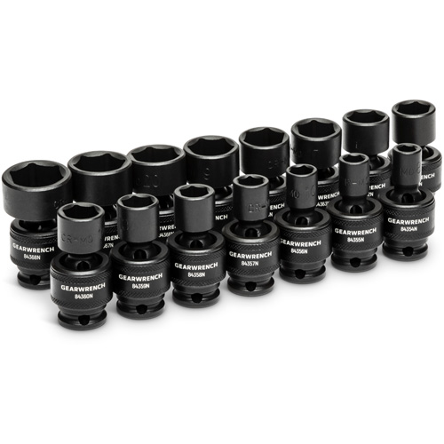 15-Piece 3/8" Drive 6 Point Universal Impact Metric Flex Socket Set Dufferin Supply