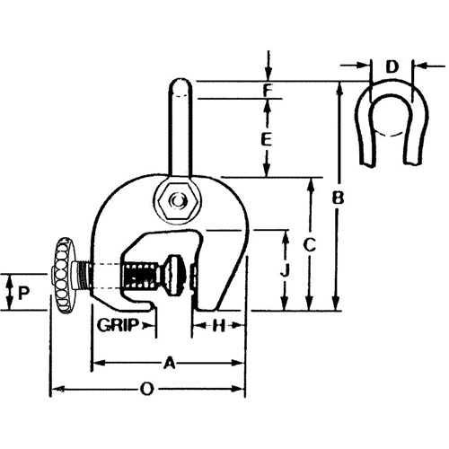 SAC Plate Clamp, 12000 lbs. (6 tons), 0" - 3" Jaw Opening Dufferin Supply