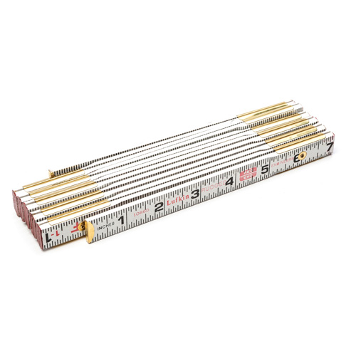 Folding Wood Rule, 6' L, Wood, 1/6" Graduations Dufferin Supply