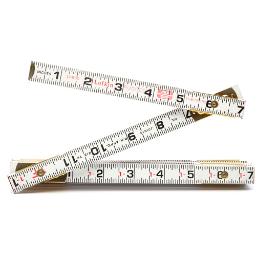Folding Wood Rule, 6' L, Wood, 1/6" Graduations Dufferin Supply