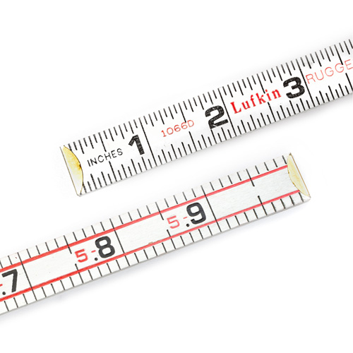 Folding Wood Rule, 6' L, Wood, 1/6" Graduations Dufferin Supply