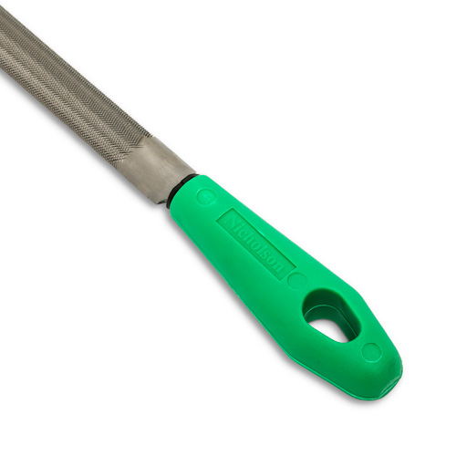 Double Cut File with Green Handle, Half Round, 8", Bastard Dufferin Supply