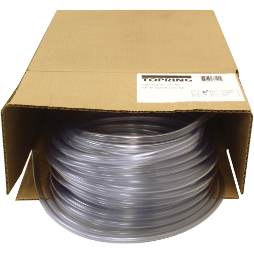 Tubing, Air/Water, 0.375" OD x 100' L, PVC, Clear, 55 PSI @ 20°C Dufferin Supply