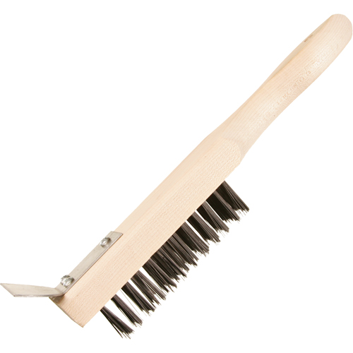 Brosse de nettoyage avec racloir, Acier, 5 x 13 rangs de fils, Longueur 11-3/8" Dufferin Supply