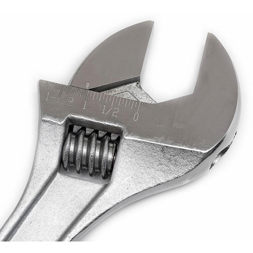 Adjustable Tapered Handle Wrench - Carded, 15" L, 1-11/16"/43 mm Max Width, Chrome/Polished Dufferin Supply