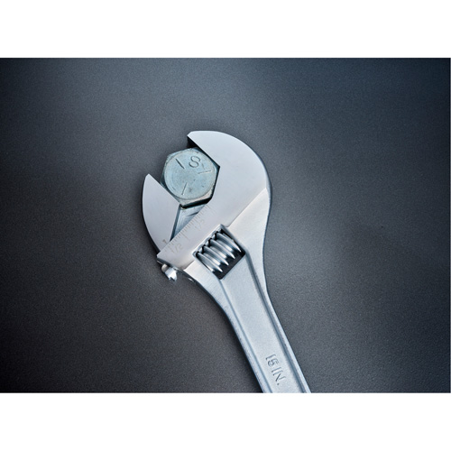 Adjustable Tapered Handle Wrench - Carded, 15" L, 1-11/16"/43 mm Max Width, Chrome/Polished Dufferin Supply