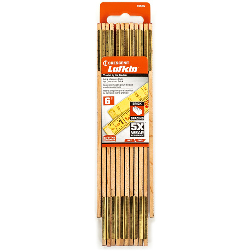 R&egrave;gle de maçon surdimensionn&eacute; Red End, 6' lo, Bois, Graduations de 1/16" Dufferin Supply