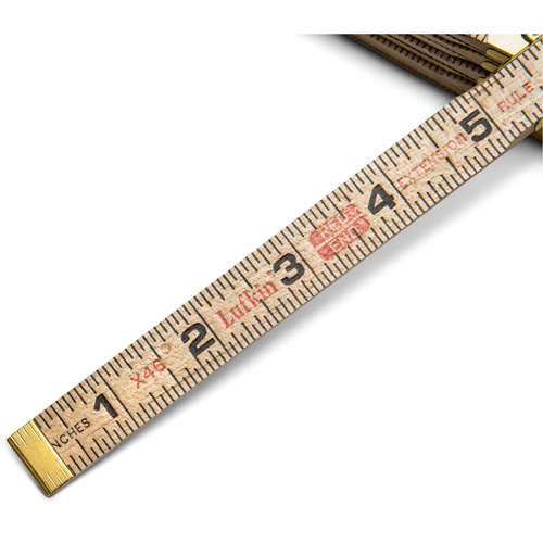 Folding Rule, 6' L, Wood, 1/16" Graduations Dufferin Supply