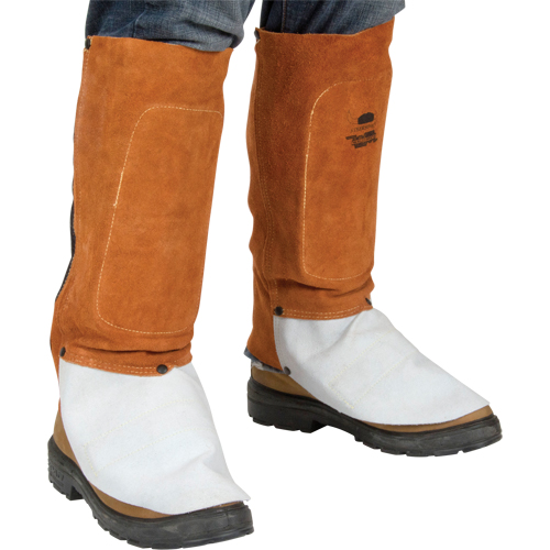 Leather Spats, 14" L, Lava Brown Dufferin Supply