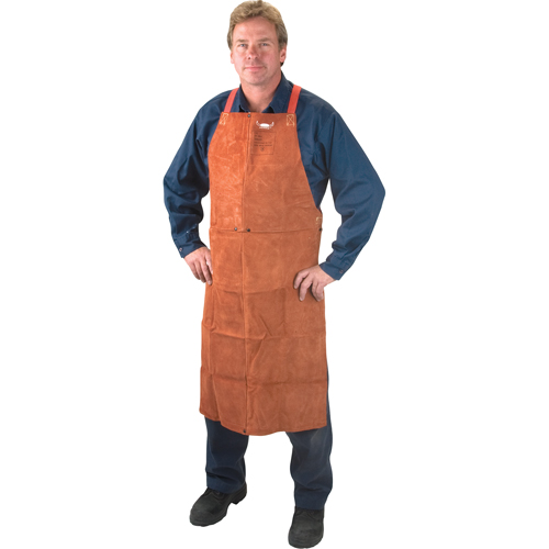 Leather Apron, Bib, 42" L, Lava Brown Dufferin Supply