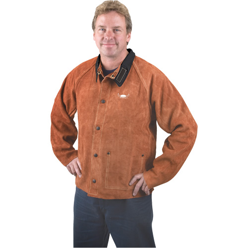 Welding Jacket, Leather, 4X-Large, Lava Brown Dufferin Supply