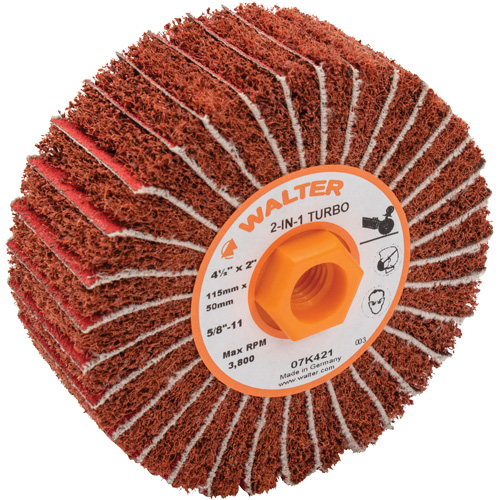 Tambours turbo Two-In-One, 4-1/2" dia. x 2" la, 5/8"-11 Arbre, Grain 60 Dufferin Supply