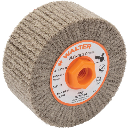 Blendex Surface Conditioning Drum, 4-1/4" Dia. x 2" W, 5/8"-11 Arbor, Fine Grit Dufferin Supply
