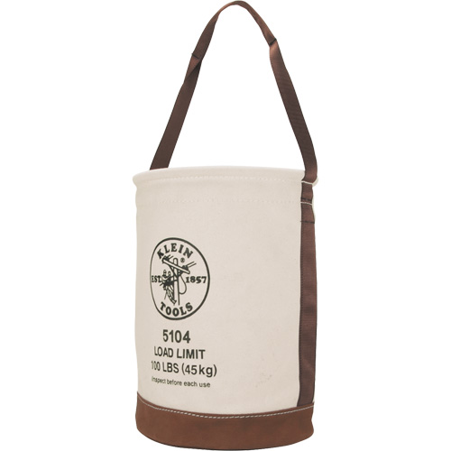 Seau avec fond en cuir, 17" h, Toile, Beige Dufferin Supply