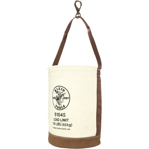 Sceau &agrave; fond en cuir, 17" h, Toile, Blanc Dufferin Supply