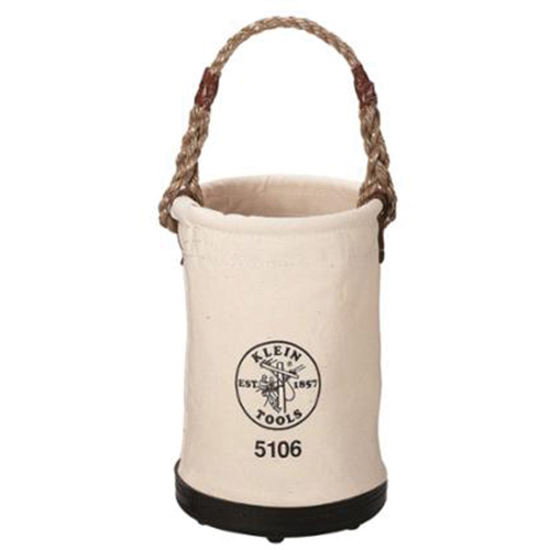 Straight-Wall Bucket, 9" L x 9" W x 14" H, Canvas, Beige Dufferin Supply