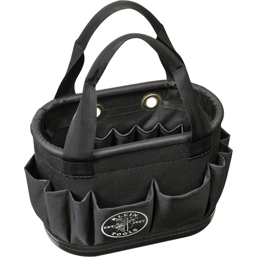 Seau a&eacute;rien &agrave; corps dur avec 29 poches, 14" lo x 10" h, Polyester, Noir Dufferin Supply