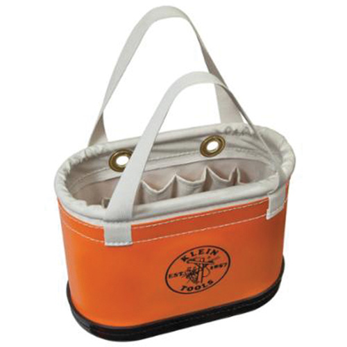 Hard-Body Oval Bucket, 14" L x 7" W x 10" H, Plastic, Orange Dufferin Supply