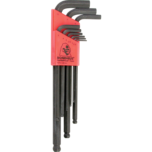 Balldrive L-Style Hex Key Set, 9 Pcs., Metric Dufferin Supply