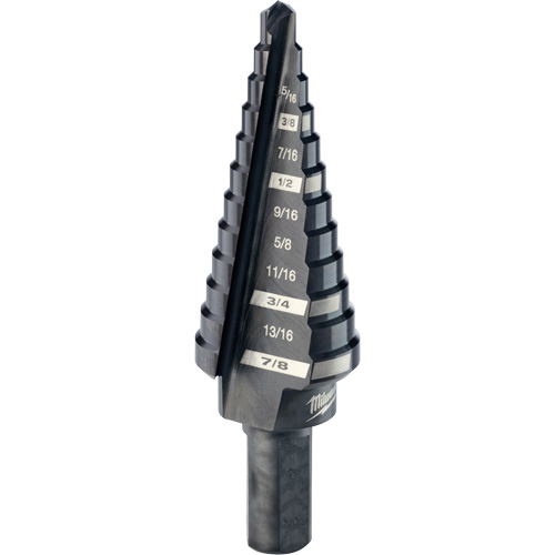 #4 Step Drill Bit, 3/16" - 7/8" , 1/16" Increments, High Speed Steel Dufferin Supply
