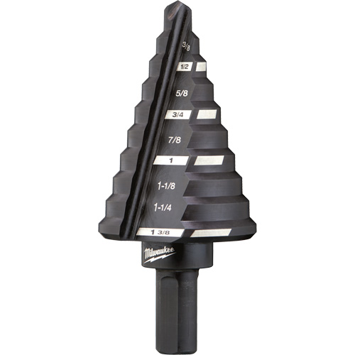 #5 Step Drill Bit, 1/4" - 1-3/8" , 1/8" Increments, High Speed Steel Dufferin Supply